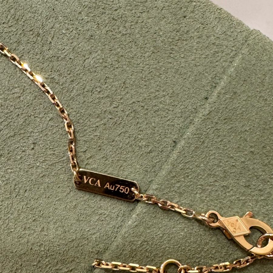 van cleef & arpels 梵克雅寶 18k Vintage Alhambra 藍色瑪瑙-8