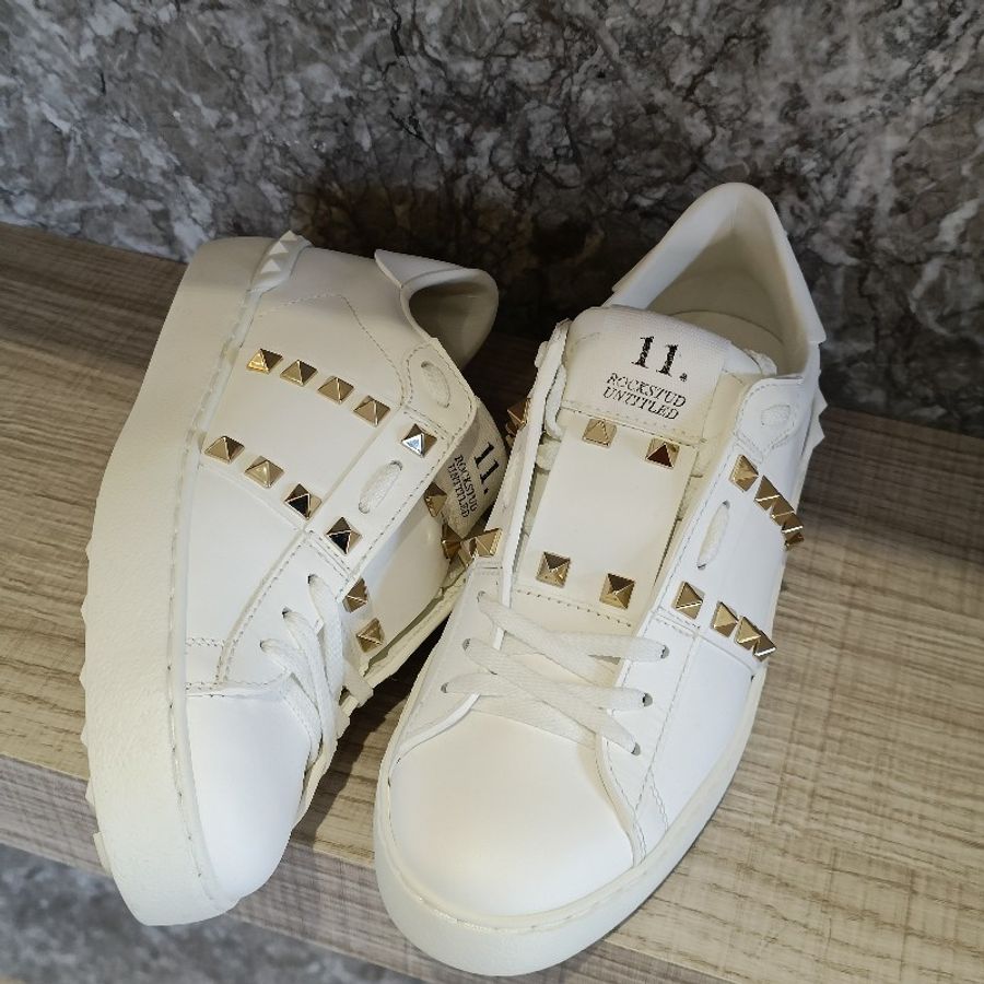 Valentino范倫鐵諾 白色 鉚釘 小白鞋 運動鞋-4