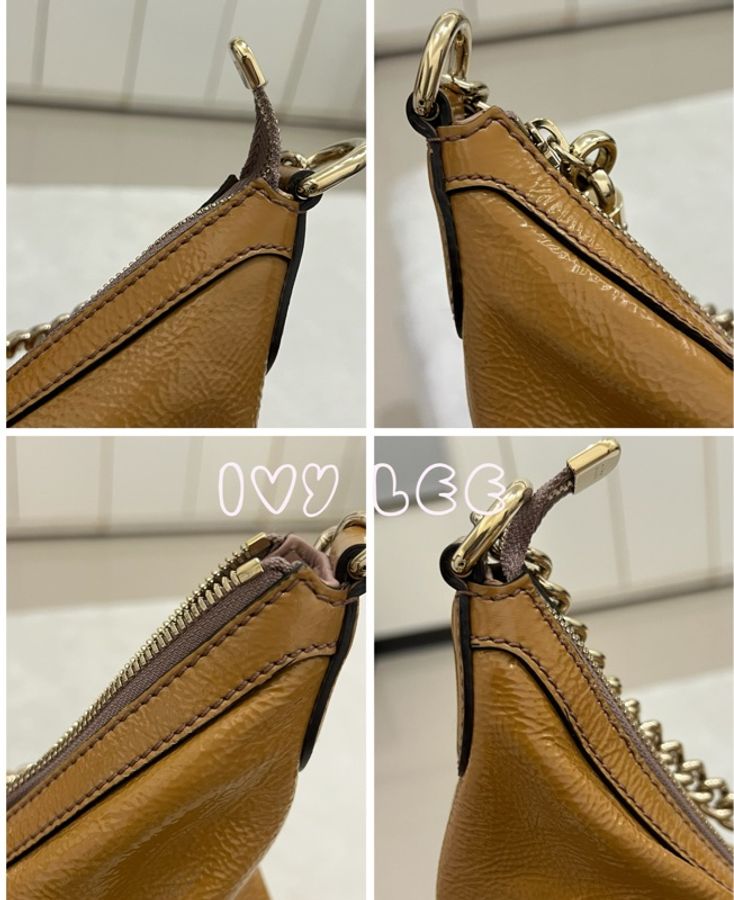 Gucci 漆皮 Soho 鏈條流蘇 326706 奶茶棕 咖啡 肩背包 手提包 二手精品-9