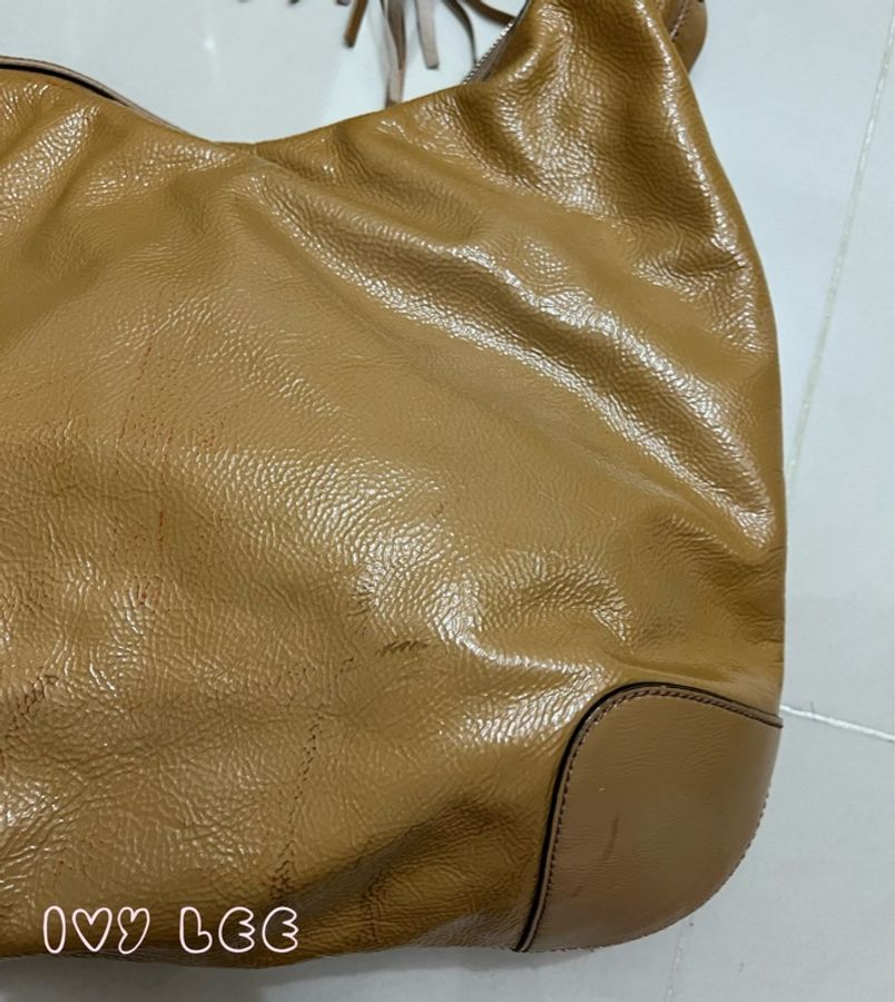 Gucci 漆皮 Soho 鏈條流蘇 326706 奶茶棕 咖啡 肩背包 手提包 二手精品-33
