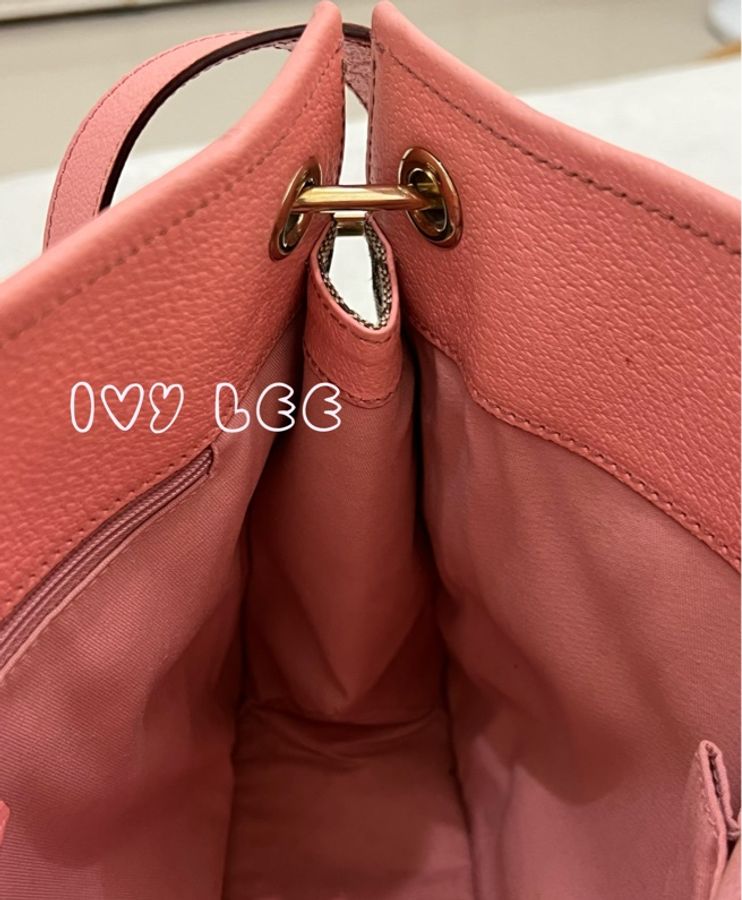 GUCCI GG 帆布單肩包 粉紅皮革 120841 側背包 二手精品-7
