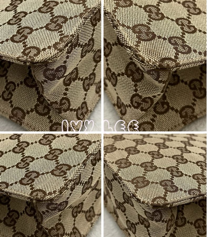 GUCCI GG 帆布單肩包 粉紅皮革 120841 側背包 二手精品-9