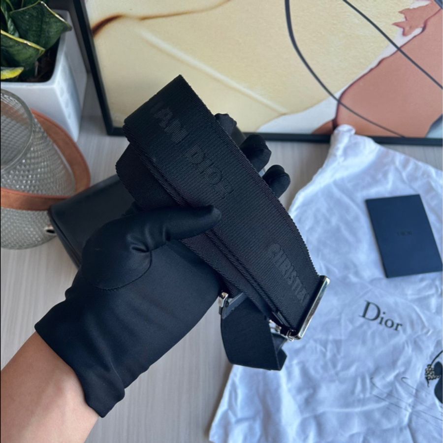 Dior 黑色牛皮Roller斜挎圓筒包-6
