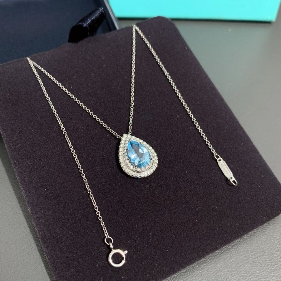 Tiffany蒂芙尼 Soleste系列 海蓝宝石 钻石项链-2