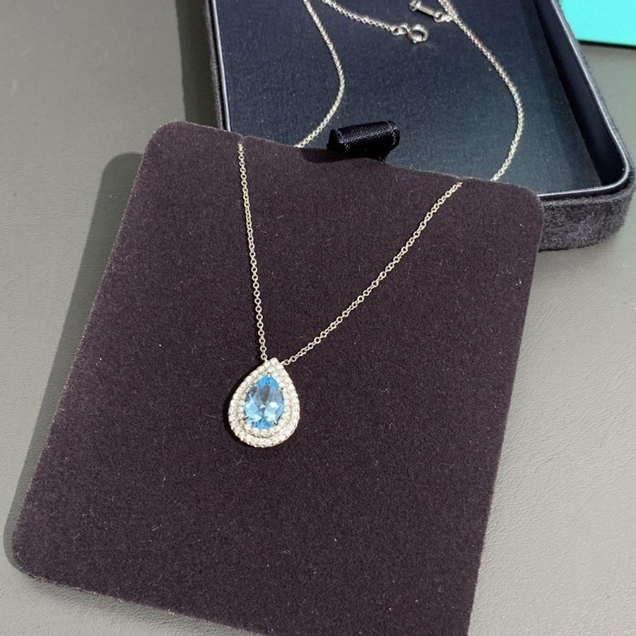 Tiffany蒂芙尼 Soleste系列 海蓝宝石 钻石项链-4