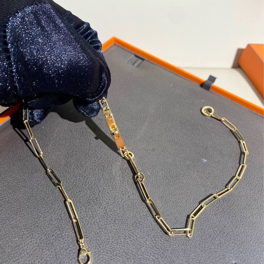 Hermes 爱马仕Kelly chain 玫瑰金Chocker项链-4