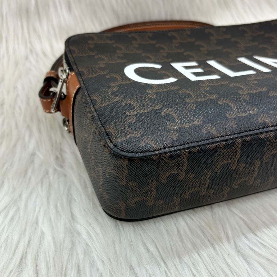 Celine 111612凱旋門老花字母logo斜背包Messenger Double Zip-5