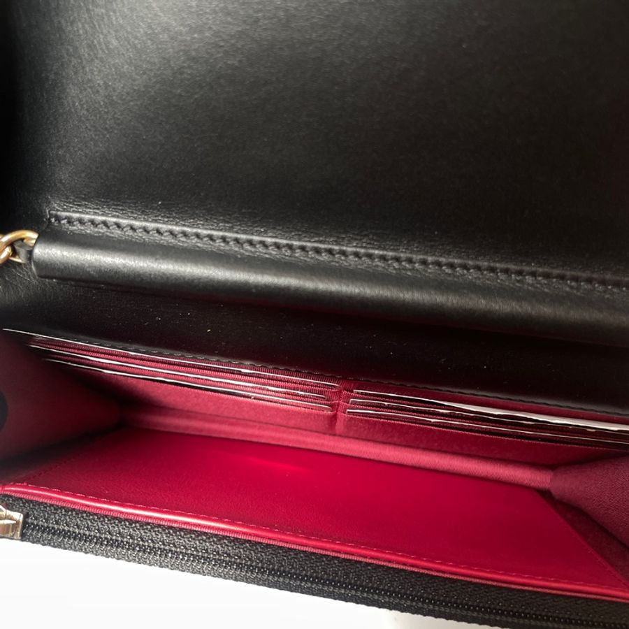 Chanel黑金羊皮字母woc-6