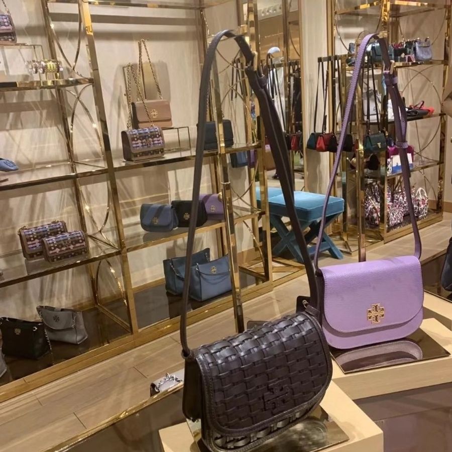 TB Tory Burch Britten 編織馬鞍包 巧克力色 全新 絕版品(不可議)-3