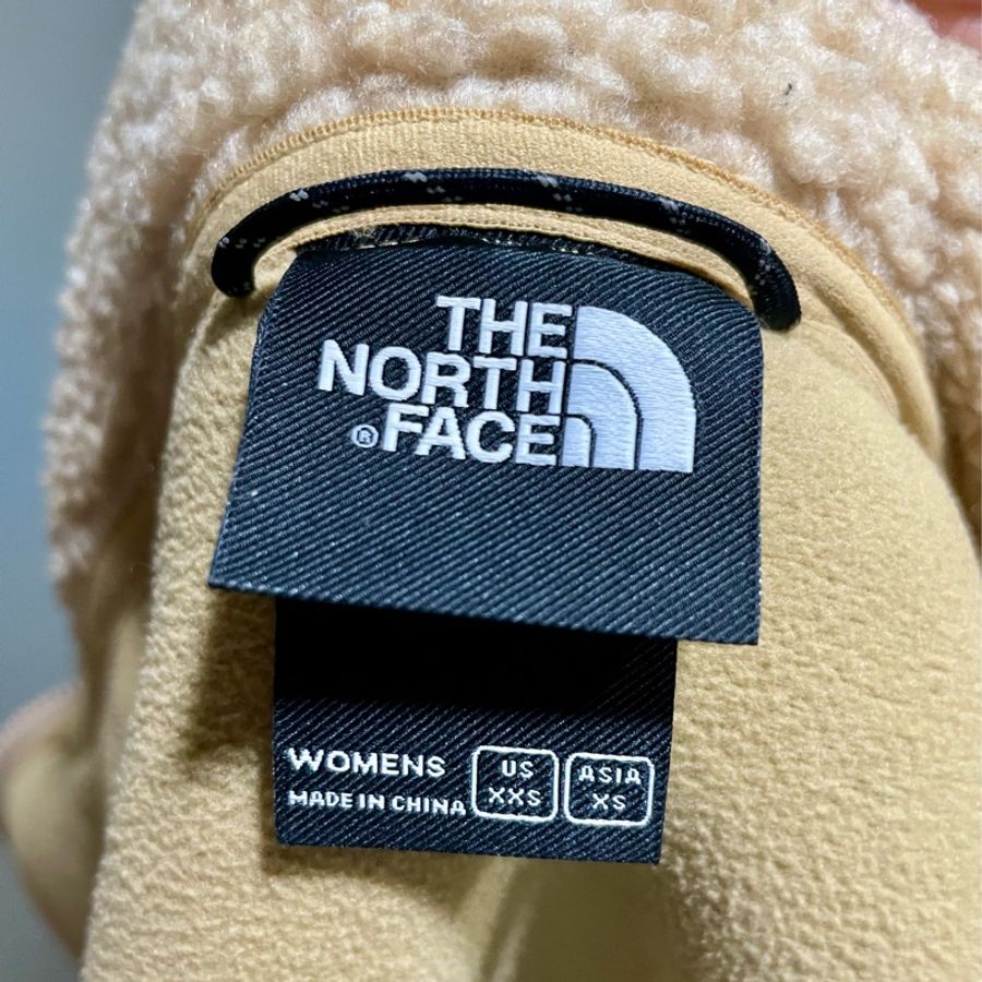 The North Face 北臉 仿羊毛觸感格紋拼接立領抓絨外套-11