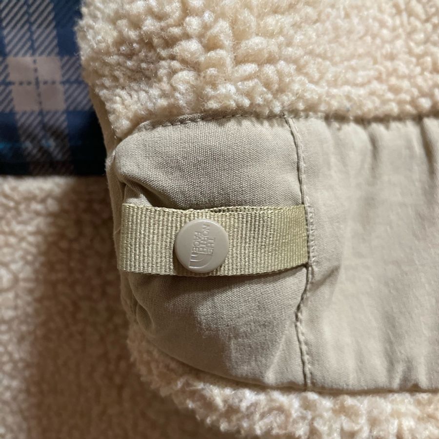 The North Face 北臉 仿羊毛觸感格紋拼接立領抓絨外套-16