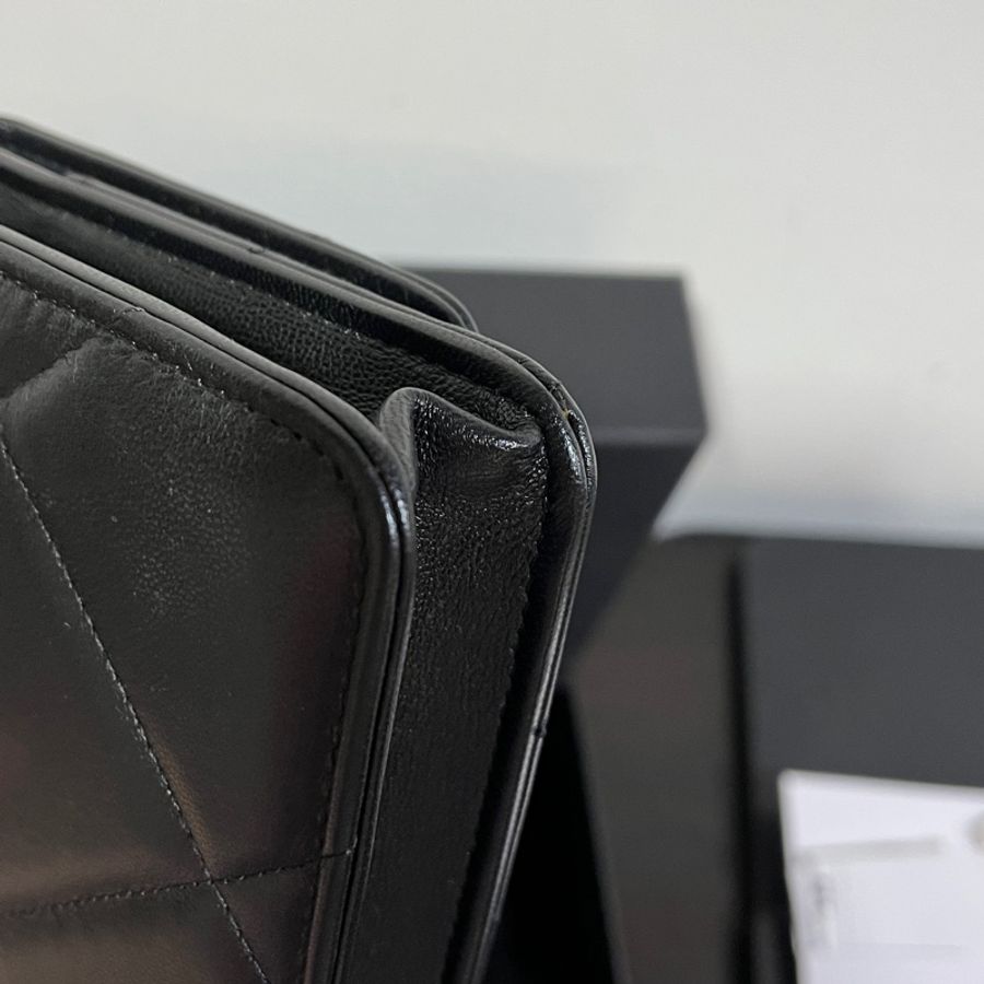 Chanel 19 woc 黑色金釦 極新-5