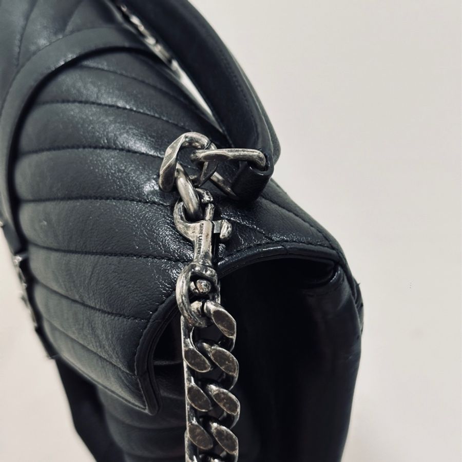 9新以上🔥Ysl college黑銀郵差包🖤🉑肩背/手提/斜挎背-9