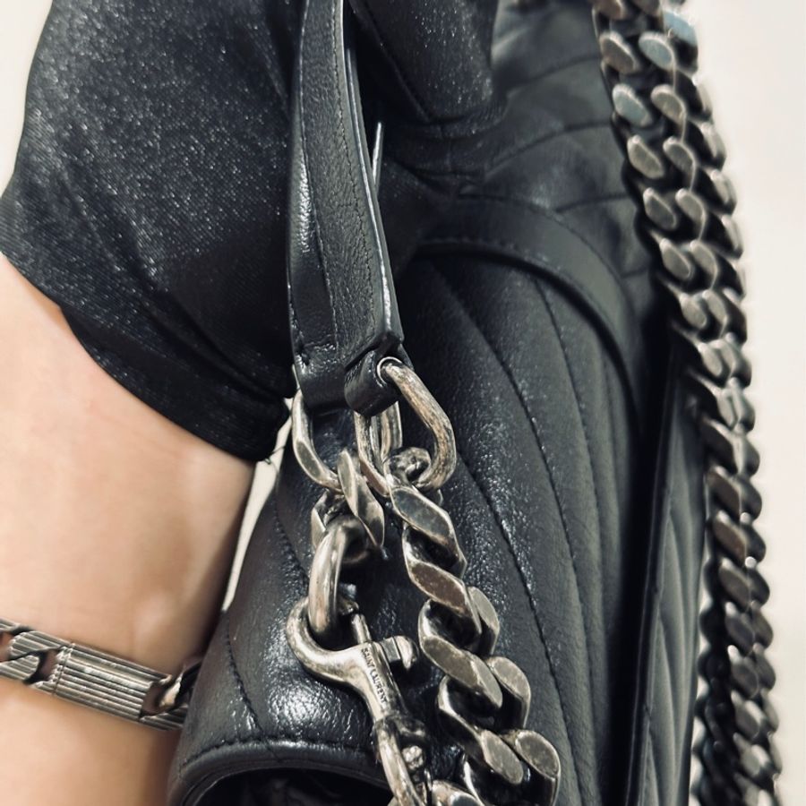 9新以上🔥Ysl college黑銀郵差包🖤🉑肩背/手提/斜挎背-18