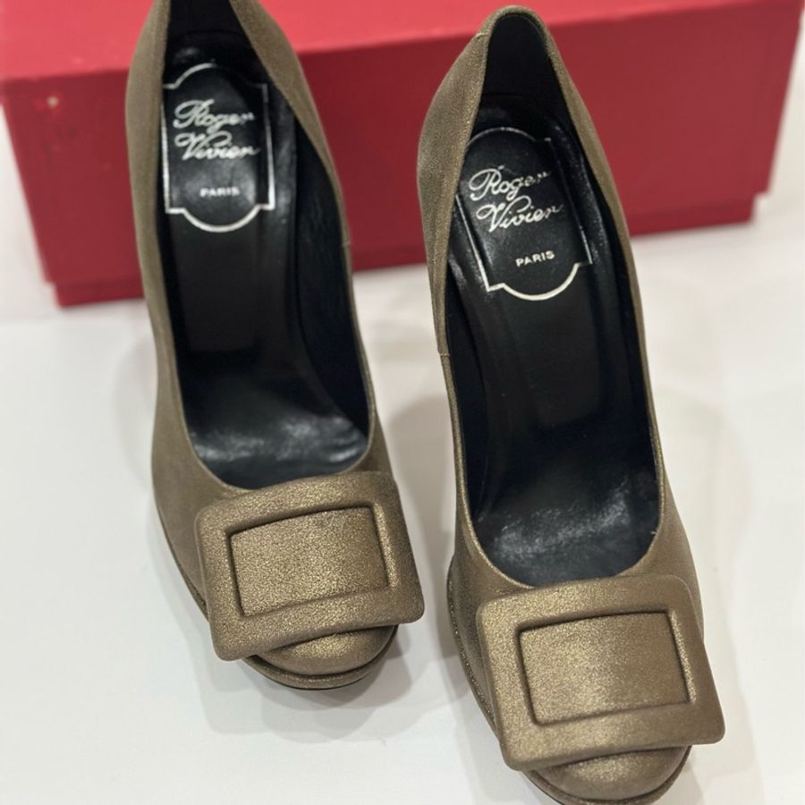 Roger VIVIER RV 咖啡色 跟鞋 高跟鞋-11