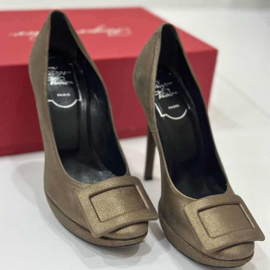 Roger VIVIER RV 咖啡色 跟鞋 高跟鞋-13