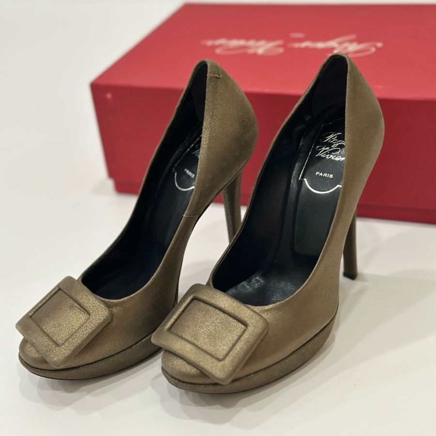 Roger VIVIER RV 咖啡色 跟鞋 高跟鞋-19
