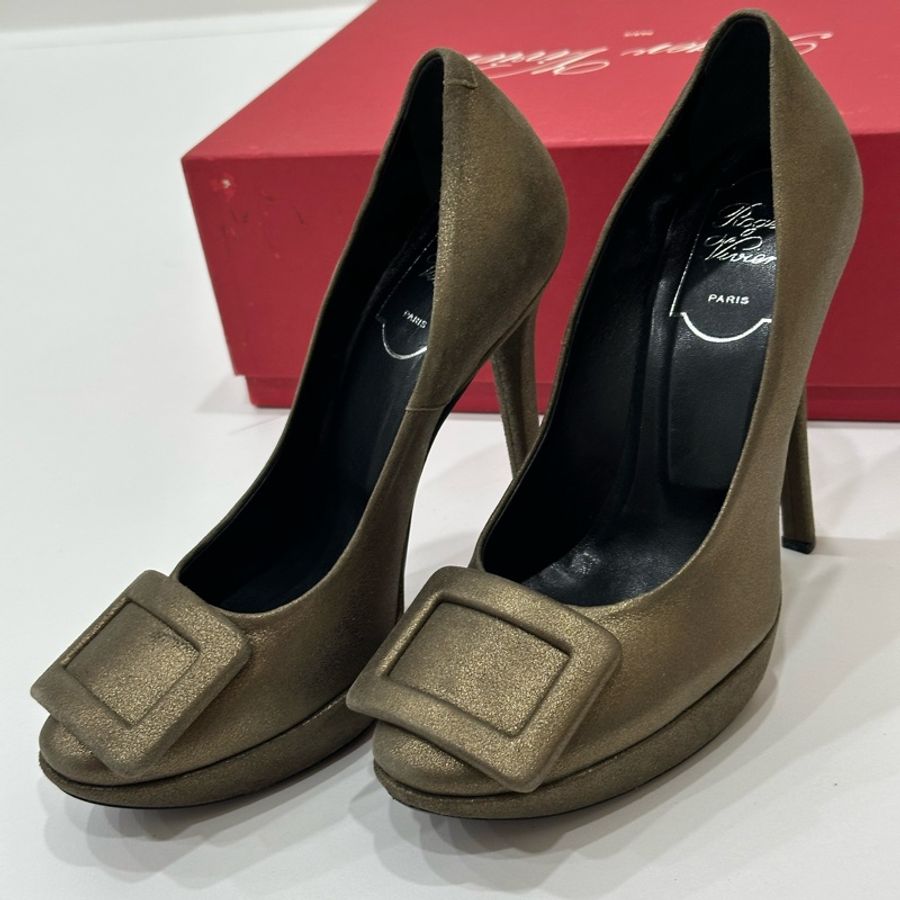 Roger VIVIER RV 咖啡色 跟鞋 高跟鞋-20