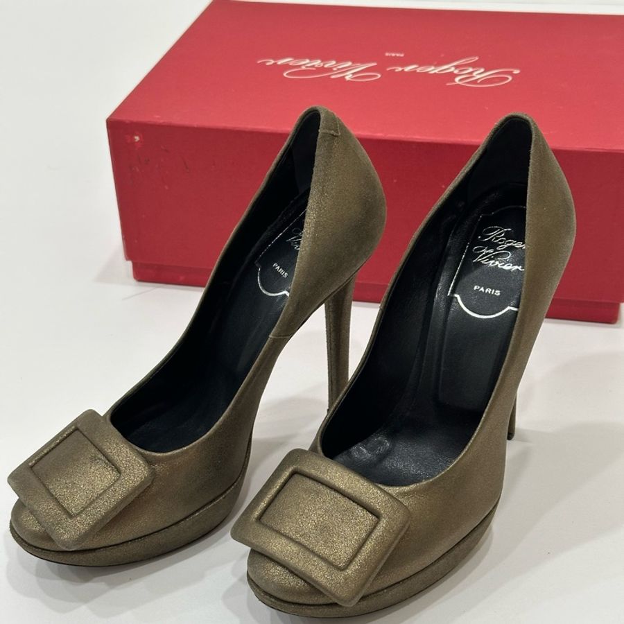 Roger VIVIER RV 咖啡色 跟鞋 高跟鞋-21
