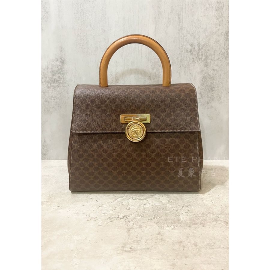 中古美品|Celine地球儀金幣扣手提包✨-5