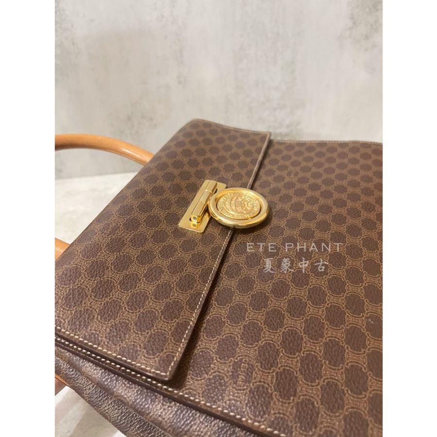中古美品|Celine地球儀金幣扣手提包✨-13
