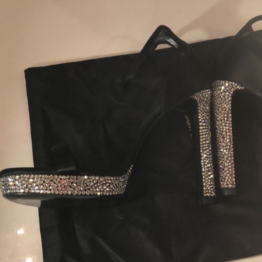 🔥🔥🔥 100% Authentic Saint Laurent施華洛世奇水晶跟鞋-3