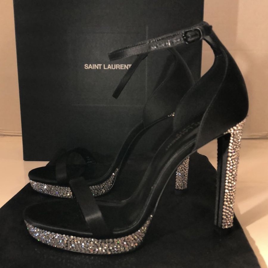 🔥🔥🔥 100% Authentic Saint Laurent施華洛世奇水晶跟鞋-8