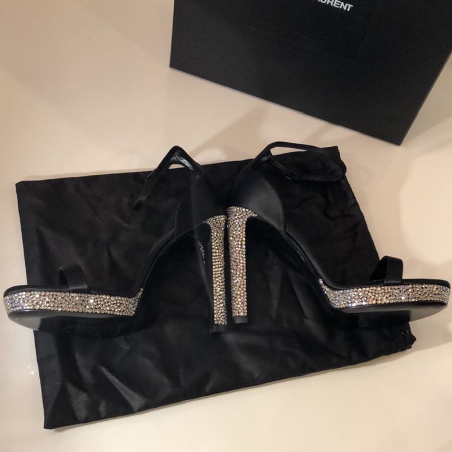 🔥🔥🔥 100% Authentic Saint Laurent施華洛世奇水晶跟鞋-16
