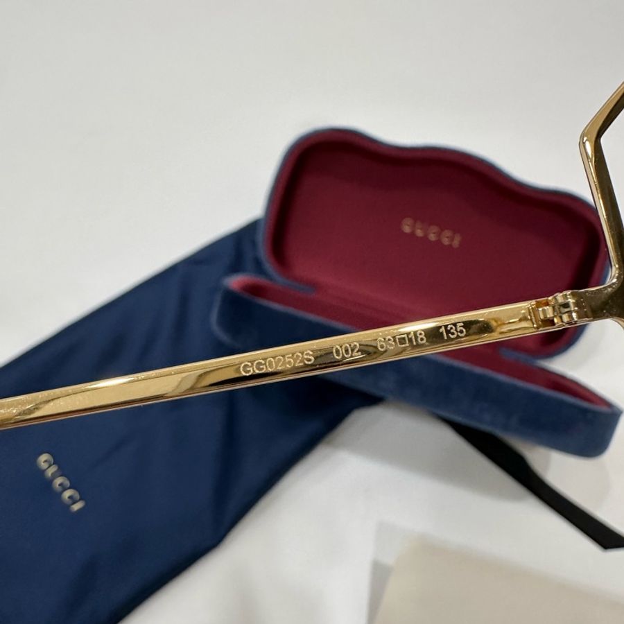 GUCCI GG0252S 002 義大利製 珍珠鏡腳 蝶形簍 孫芸芸款 太陽眼鏡 墨鏡-11