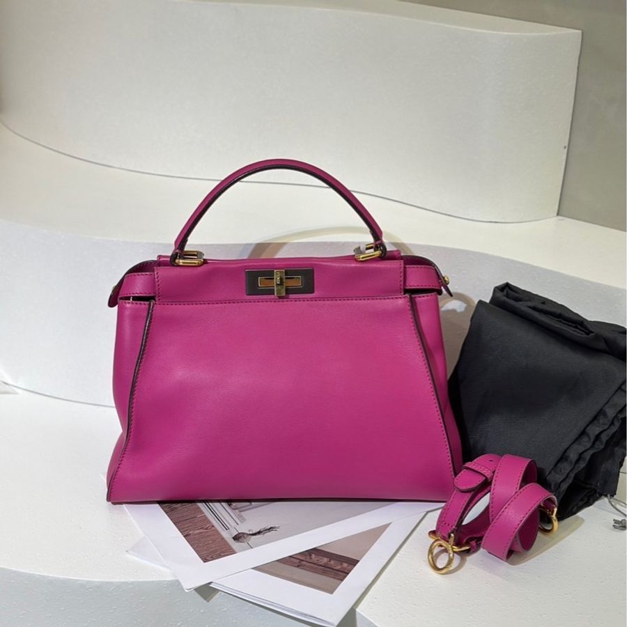 FENDI Peekaboo soft手提包 - 桃紫色-0