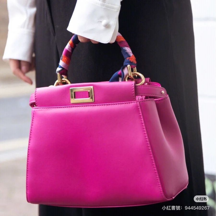 FENDI Peekaboo soft手提包 - 桃紫色-1