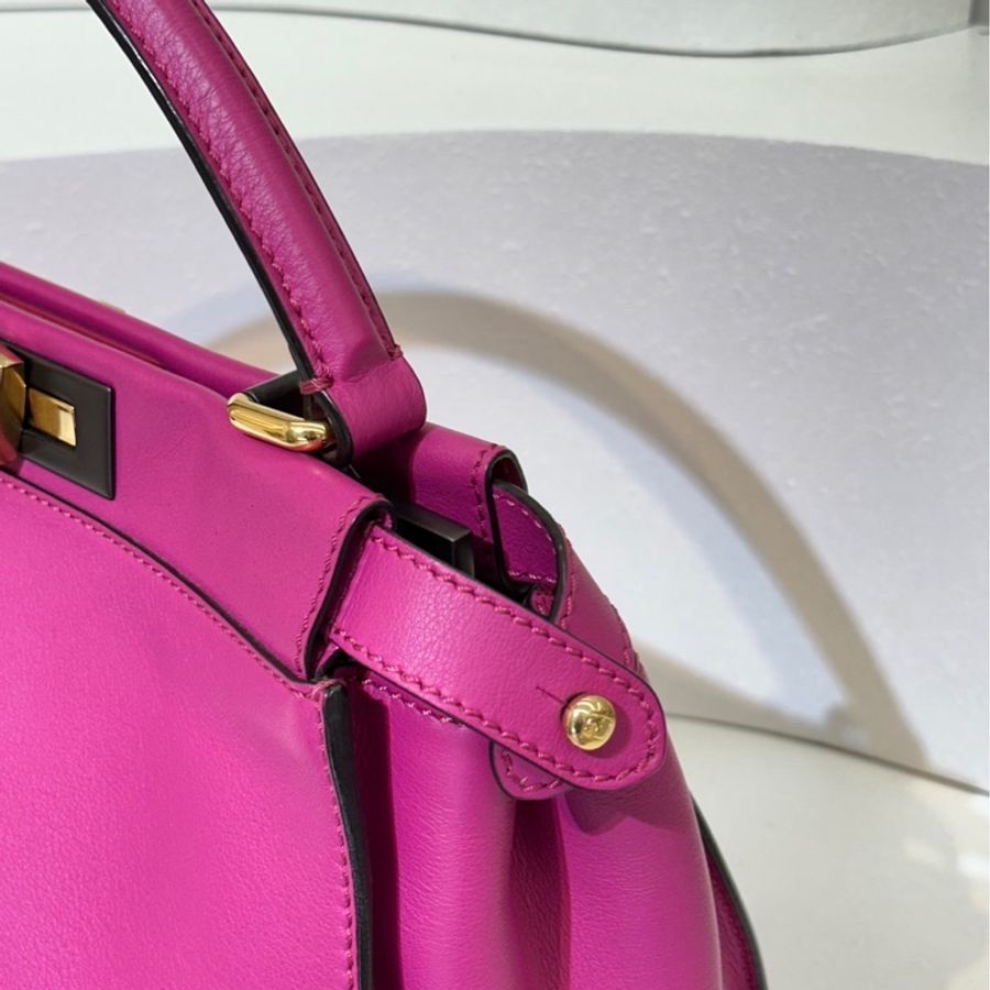 FENDI Peekaboo soft手提包 - 桃紫色-4