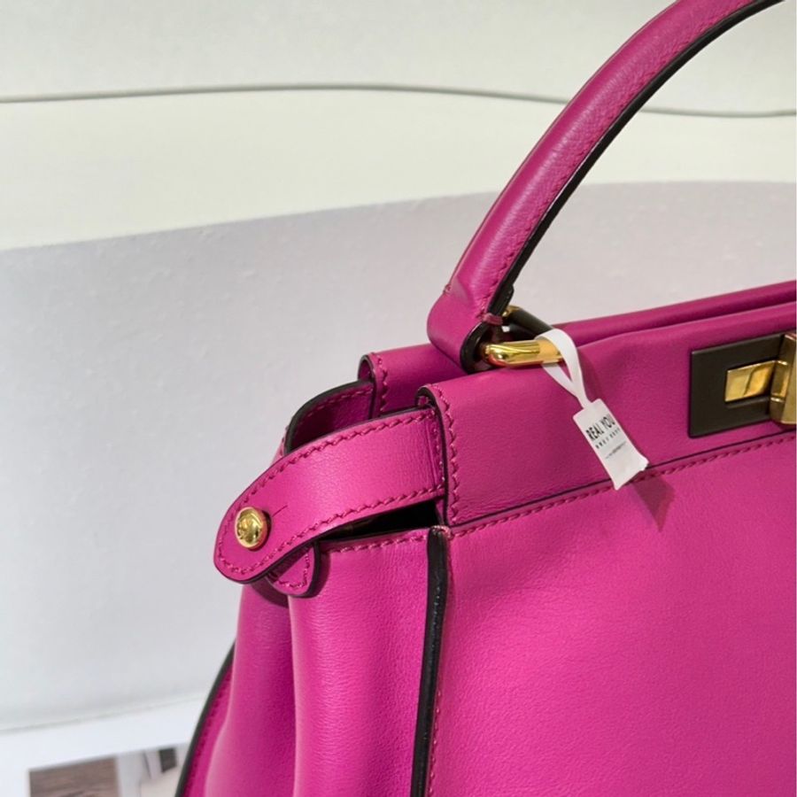 FENDI Peekaboo soft手提包 - 桃紫色-5