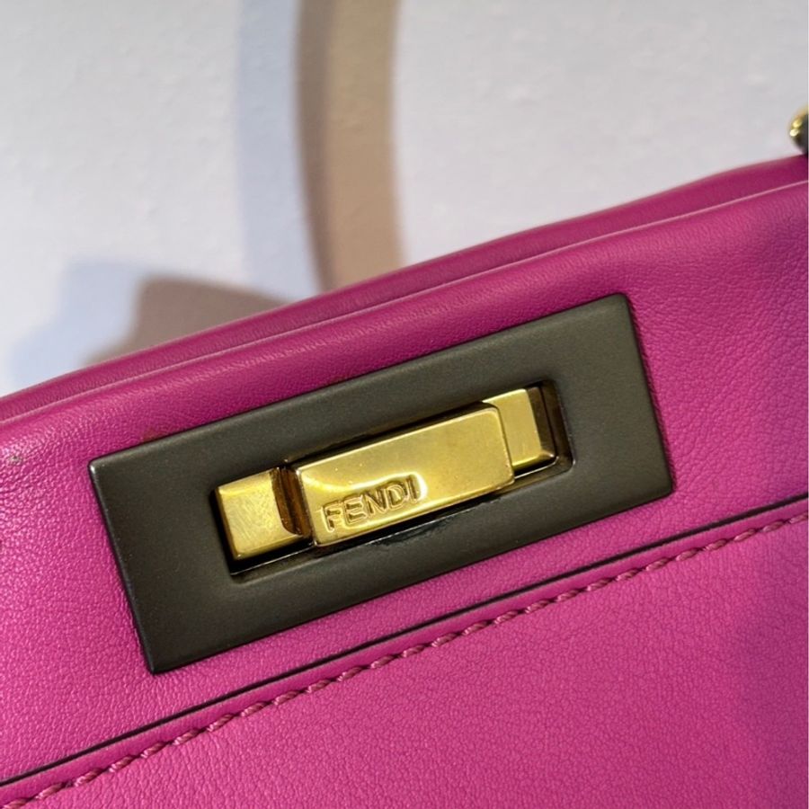 FENDI Peekaboo soft手提包 - 桃紫色-6