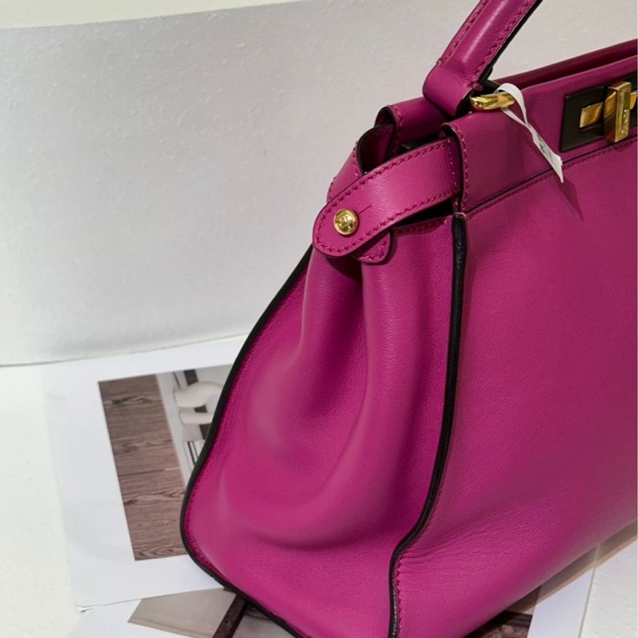 FENDI Peekaboo soft手提包 - 桃紫色-7