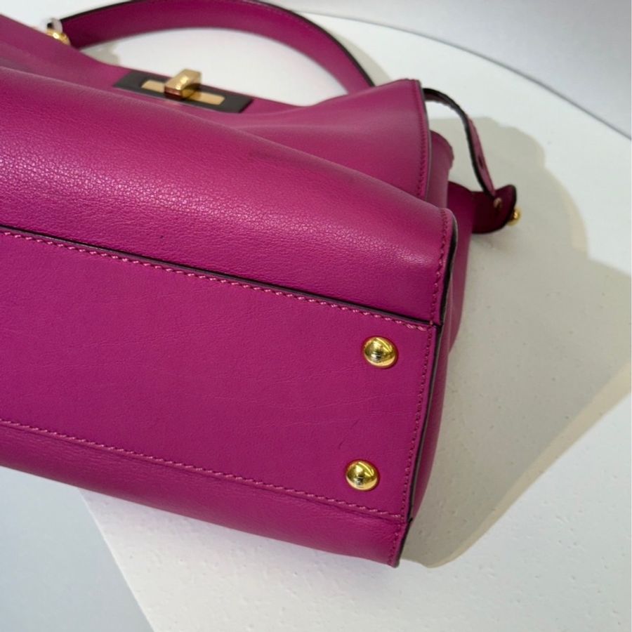 FENDI Peekaboo soft手提包 - 桃紫色-11