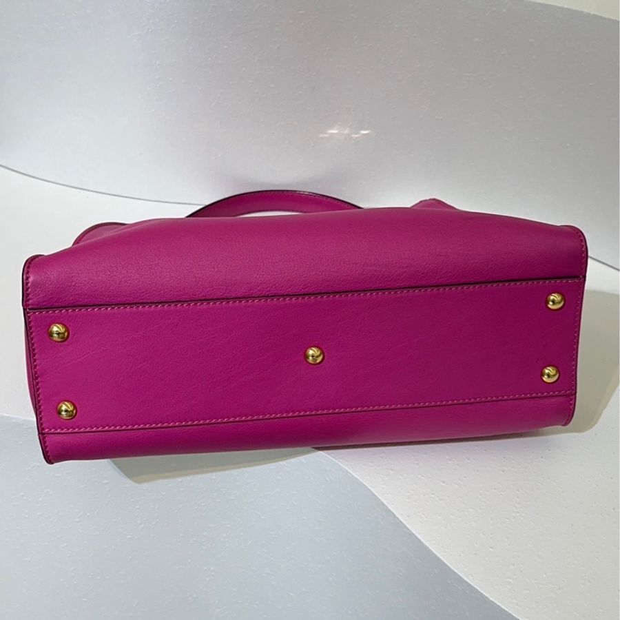 FENDI Peekaboo soft手提包 - 桃紫色-13