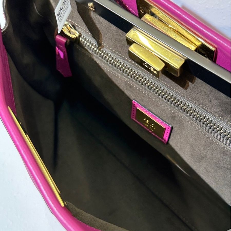 FENDI Peekaboo soft手提包 - 桃紫色-16