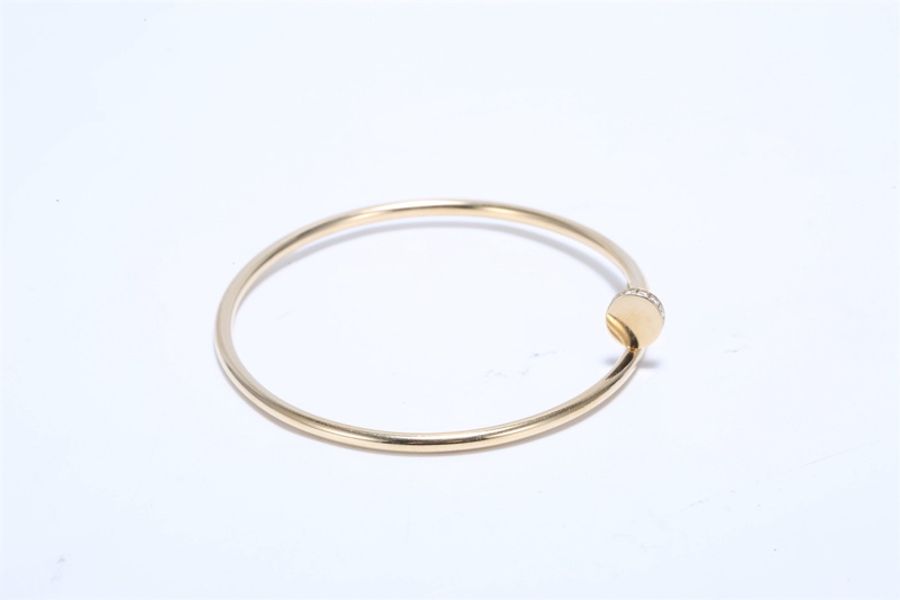 CARTIER(卡地亞) JUSTE UN CLOU 18K 細版20鑽釘子手鐲 18K玫瑰金拼鑽石 16號 玫瑰金拼鑽石 玫瑰金拼鑽石 玫瑰金 玫瑰金-2