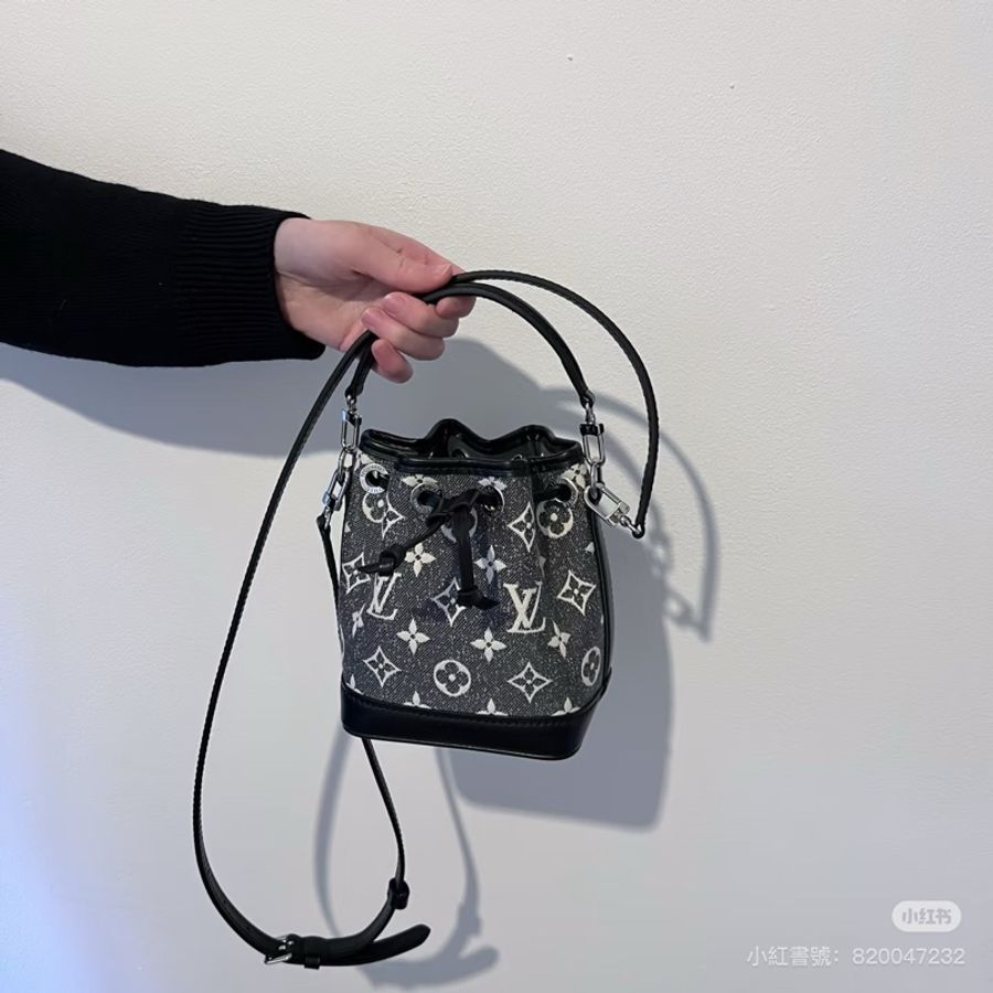 Louis Vuitton Nono Noe 黑色丹寧牛仔小水桶包 #限量款 #芯片款 #大全配 #爆款❤️🔥-1