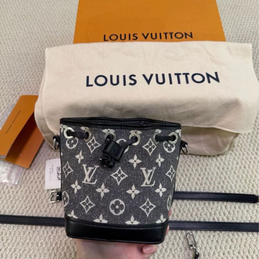 Louis Vuitton Nono Noe 黑色丹寧牛仔小水桶包 #限量款 #芯片款 #大全配 #爆款❤️🔥-5