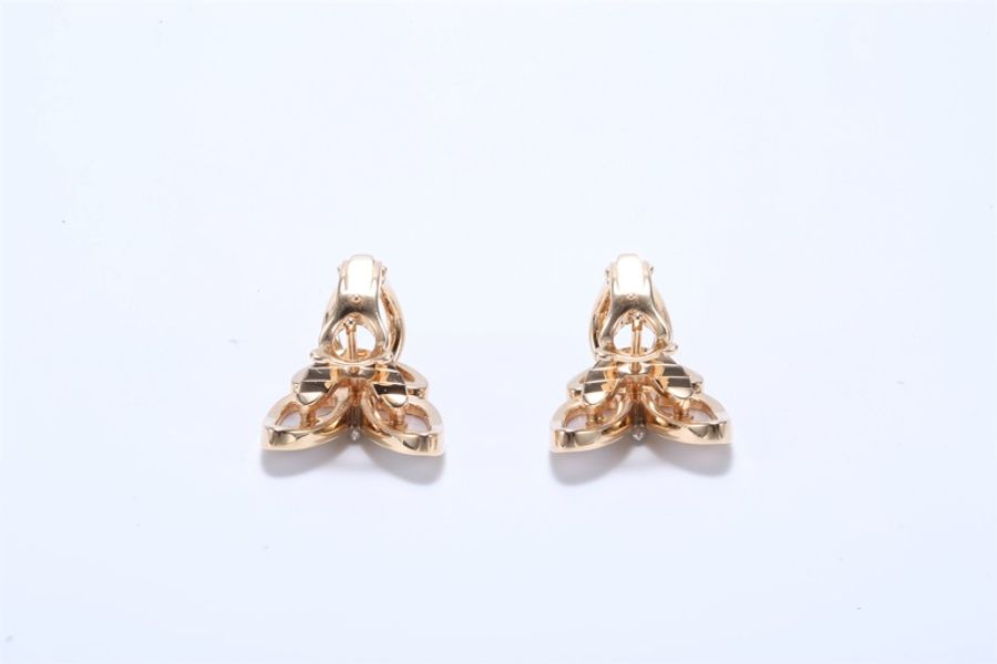 VAN CLEEF&ARPELS(梵克雅寶) Two Butterfly 蝴蝶 耳環 18K玫瑰金拼鑽石-3