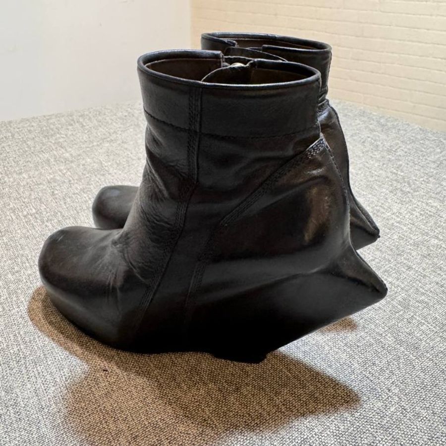 Rick Owens 黑色造型短靴 楔型鞋 歐碼36.5-1