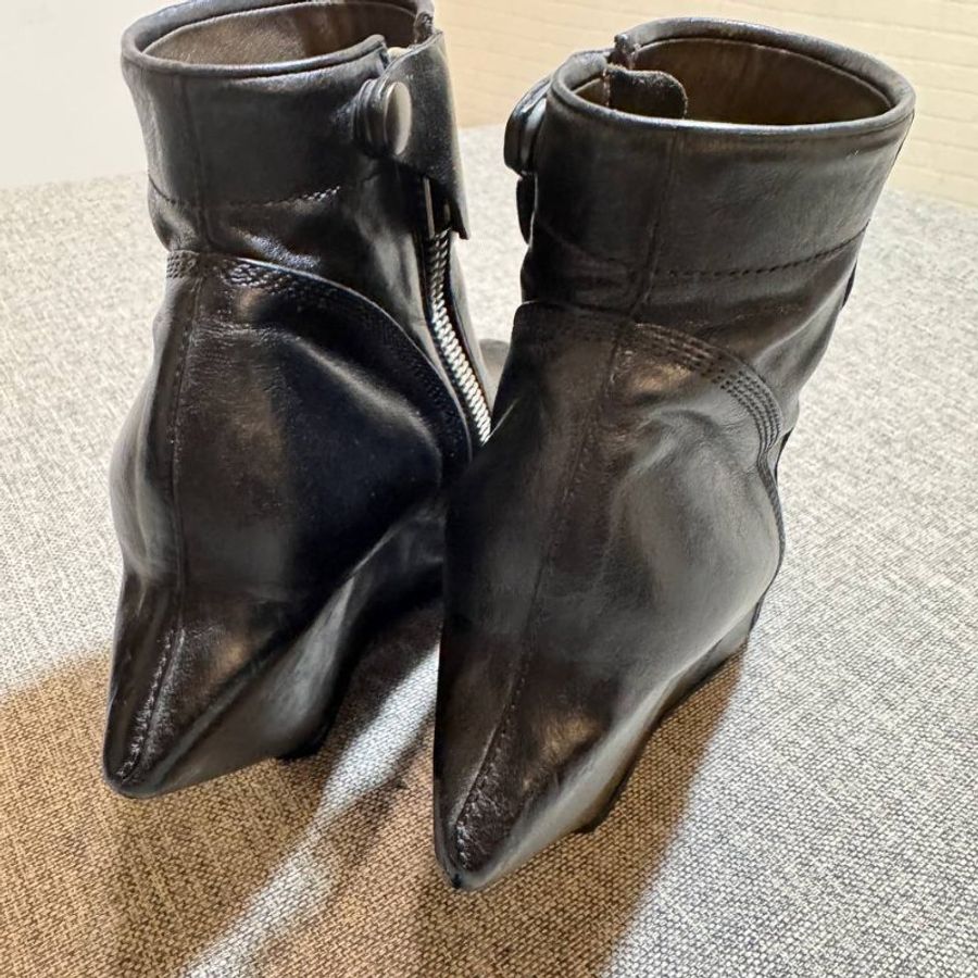 Rick Owens 黑色造型短靴 楔型鞋 歐碼36.5-2