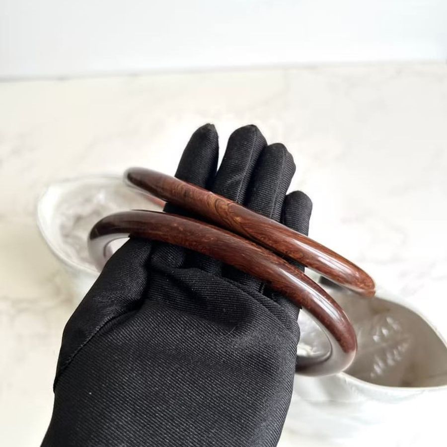 【LA LUNE】 稀有中古二手Chanel白色原木手柄皮革小托特包手提包挽袋 Vintage-7