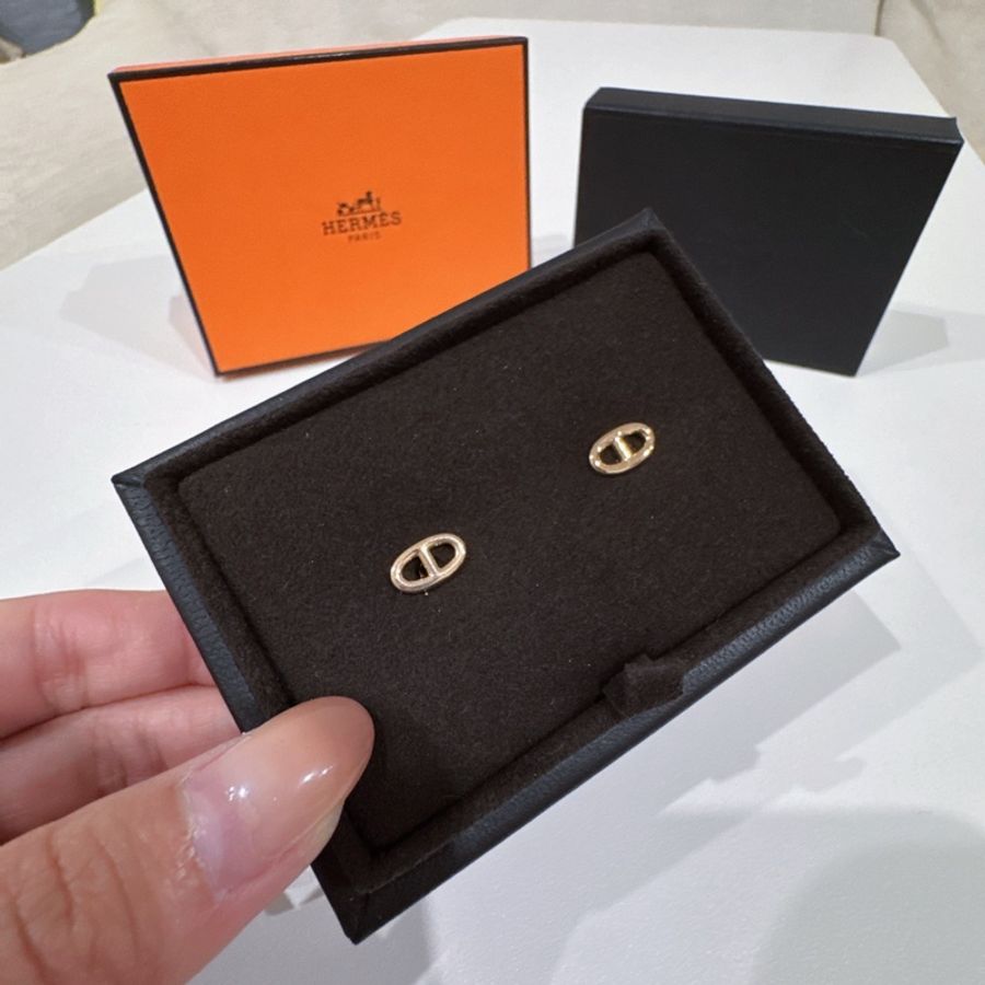 Hermes 豬鼻耳環 Farandole 玫瑰金-1