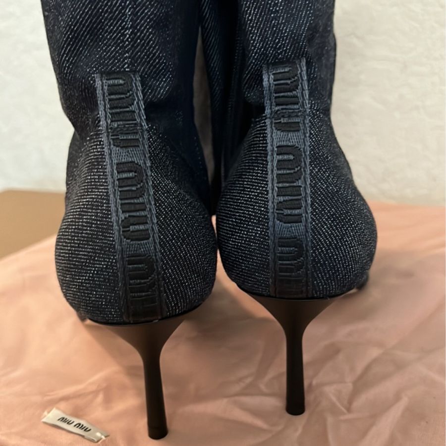 🔥🔥🔥Miu Miu 牛仔彈性長統靴-7