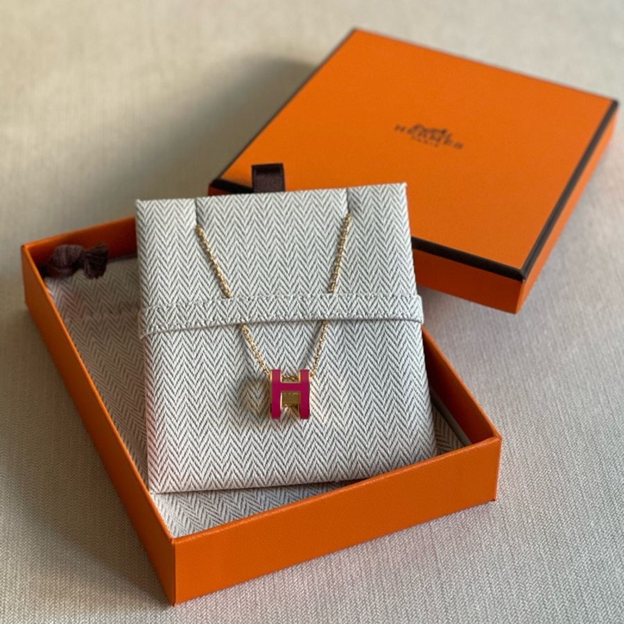 全新 現貨 🧡 Hermes Pop H Necklace Rose Extreme x Rosegold 粉色玫瑰金 頸鏈 🎄🎁 聖誕禮物-0