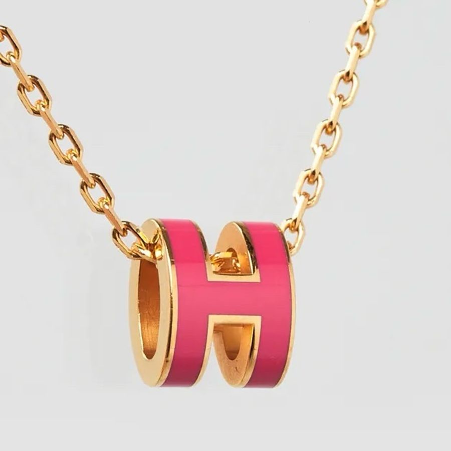 全新 現貨 🧡 Hermes Pop H Necklace Rose Extreme x Rosegold 粉色玫瑰金 頸鏈 🎄🎁 聖誕禮物-1