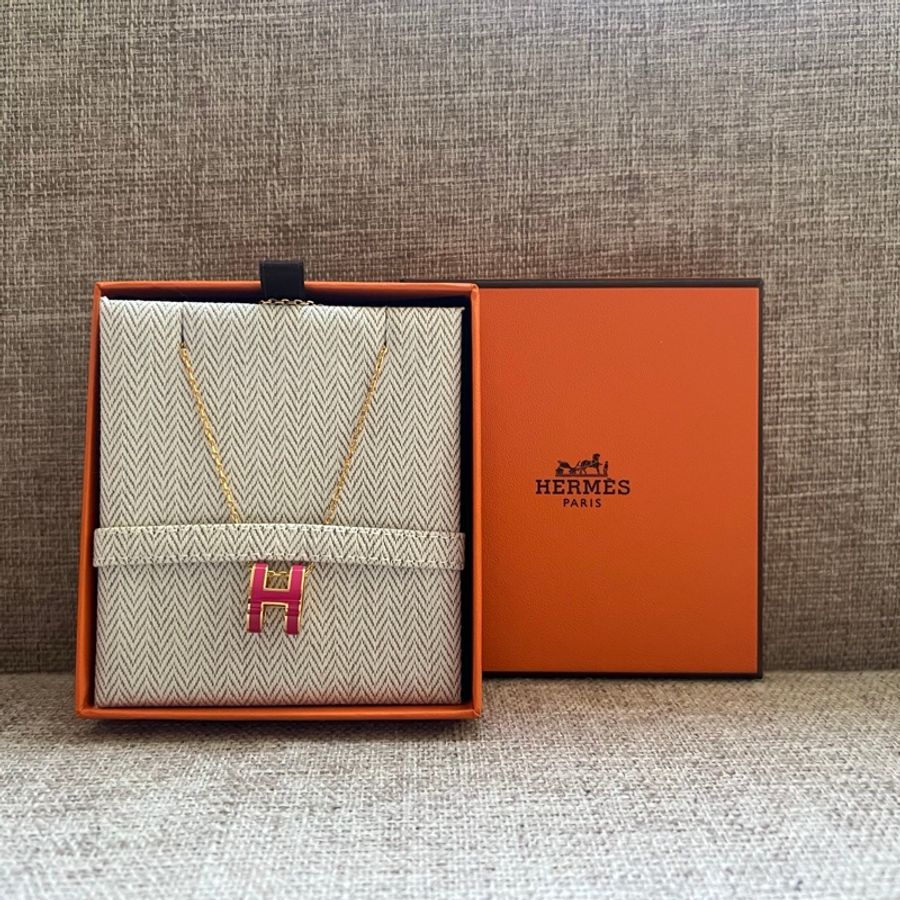 全新 現貨 🧡 Hermes Pop H Necklace Rose Extreme x Rosegold 粉色玫瑰金 頸鏈 🎄🎁 聖誕禮物-2